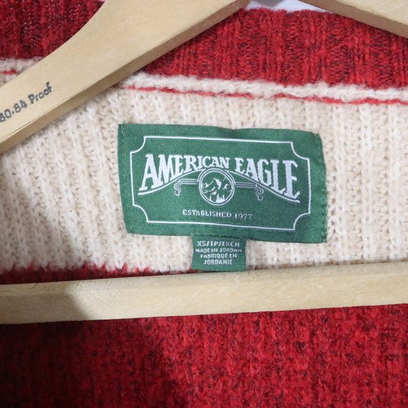 Vtg American Eagle Striped Cardigan Sweater XS - Picture 2 of 3